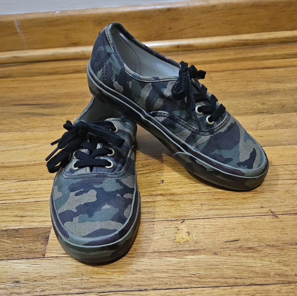 Vans Camo Canvas Lace Up Casual Emo Skater Shoes Sneakers 5.5
